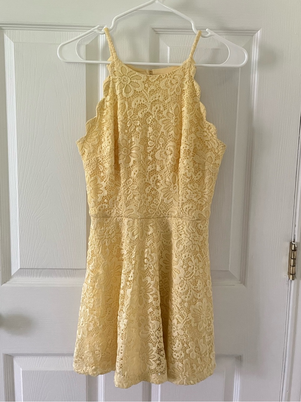 I.N. San Francisco Sunshine Yellow Lace Halter Dress